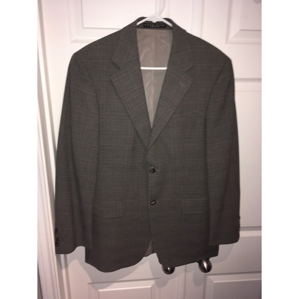 HUGO BOSS Mens Regular Fit Wool Sport Coat Gray SUIT JACKET BLAZER 40L 2 button